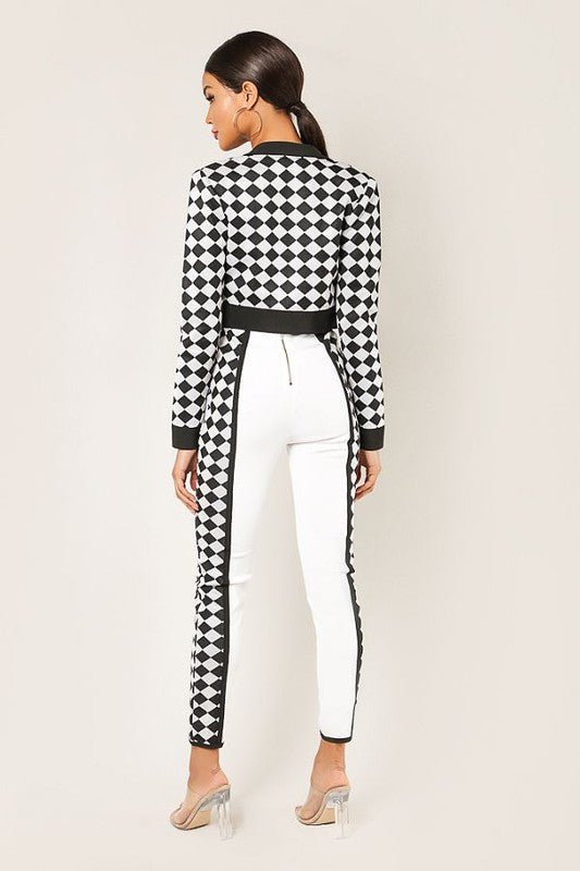 Cropped Checkered Jacket - IFUL BOUTIQUE