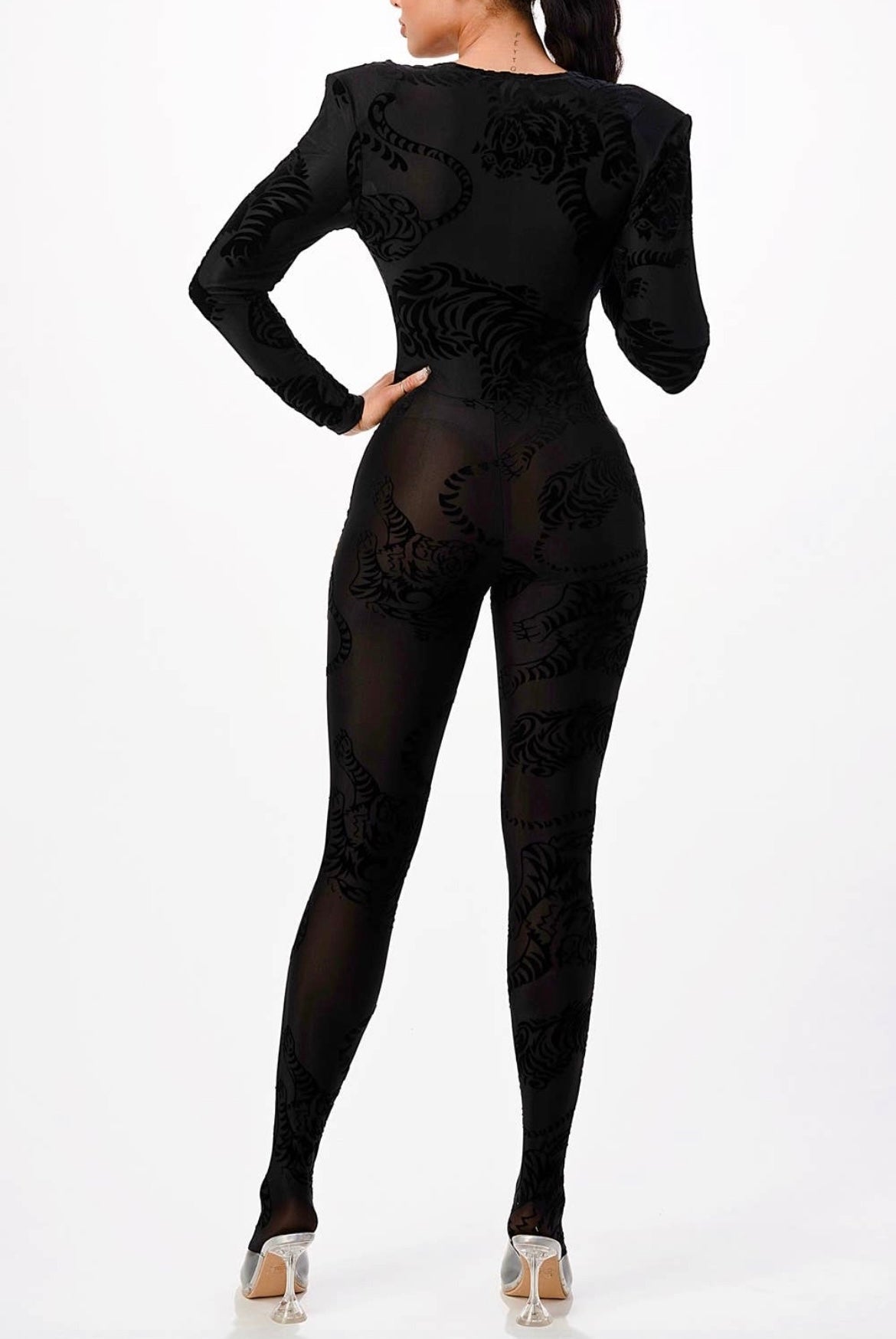 Tiger Print Burnout Jumpsuit - IFUL BOUTIQUE