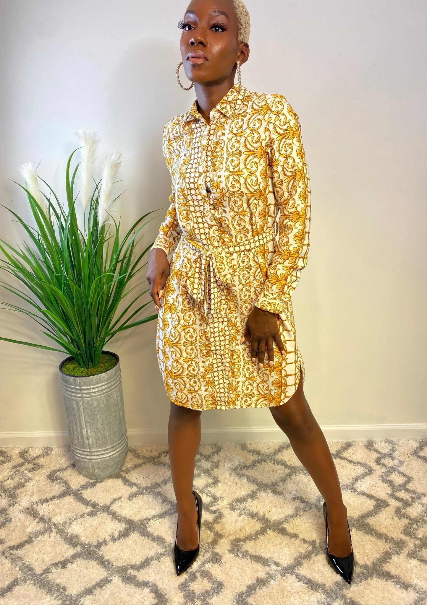 Roman Shirt Dress - IFUL BOUTIQUE