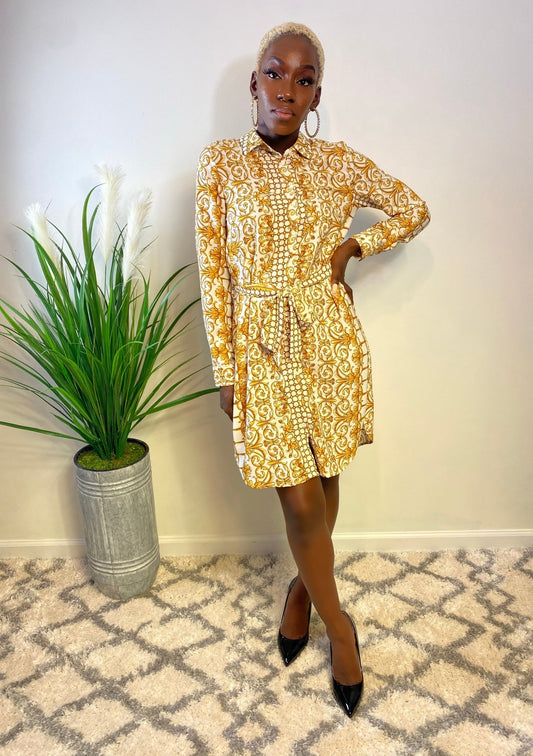 Roman Shirt Dress - IFUL BOUTIQUE
