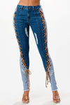 Lace Up Skinny Jean